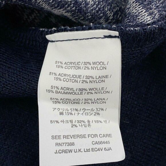 J. Crew Jasper Color Block Blue Wool Blend Oversize Top Womens Size Medium - Picture 5 of 6